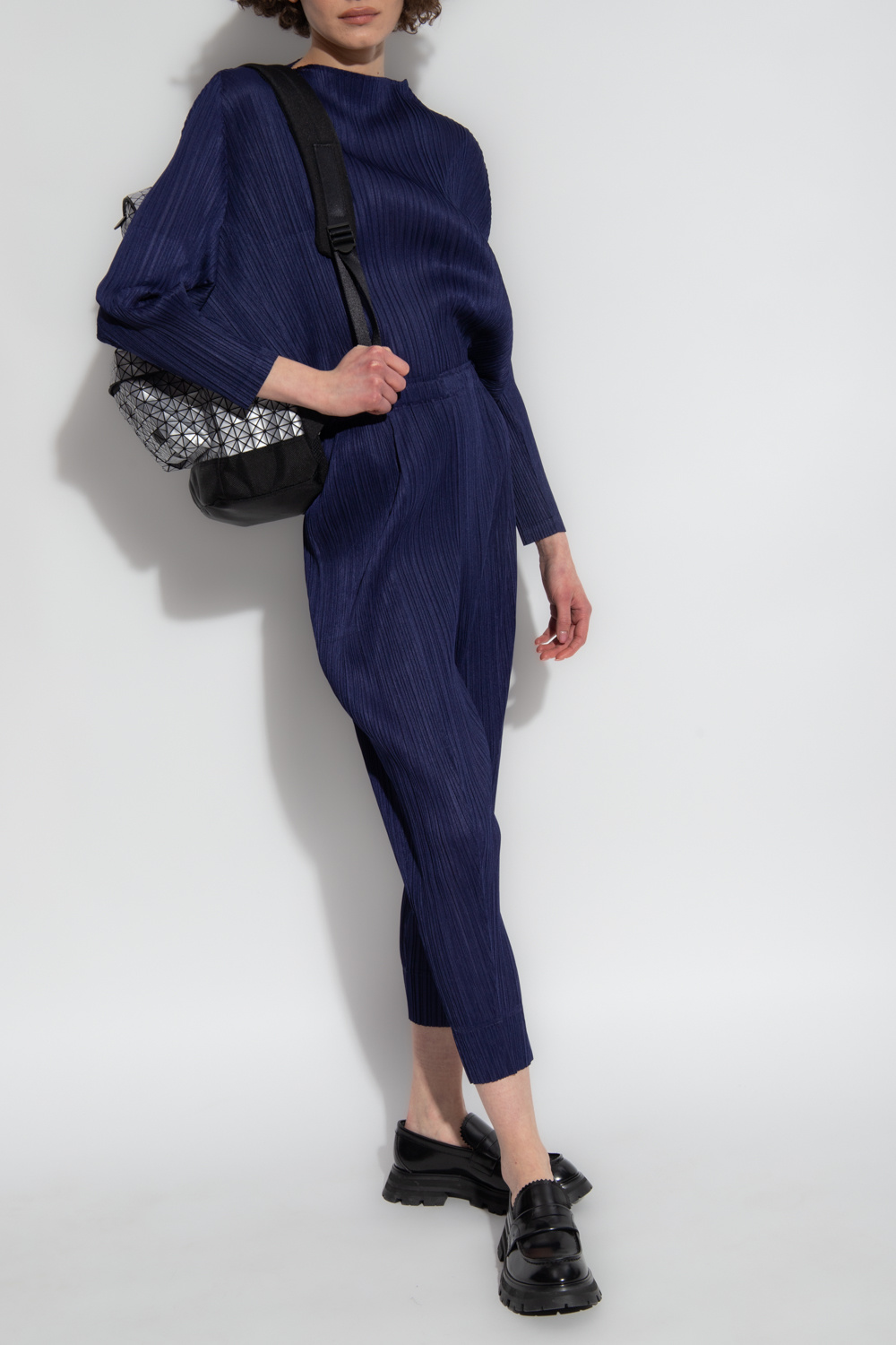MAX80%OFF／セール開催中 Navy footwear - Please Pleats Miyake Issey top Pleated blue トップス